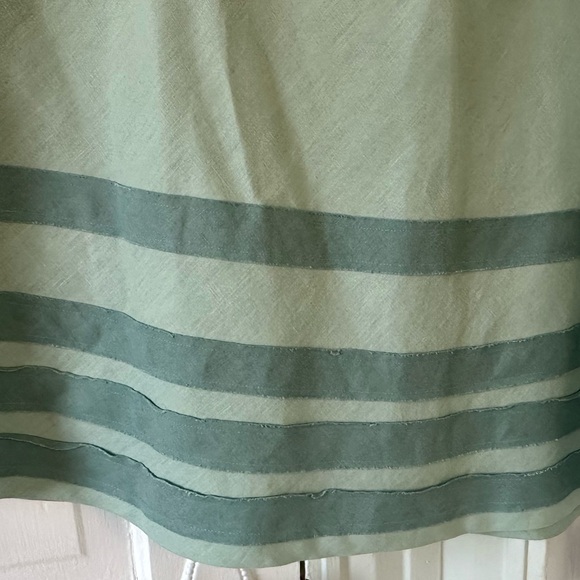 RARELY WORN BODEN 100% LINEN MAXI SKIRT FULLY LINED BLUE W/ VELVET STRIPES Sz 8 - Picture 3 of 8